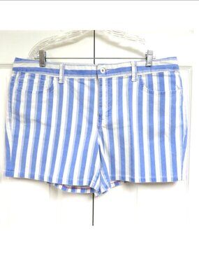 Tommy Hilfiger 18 Striped Denim  5" Jean Shorts
